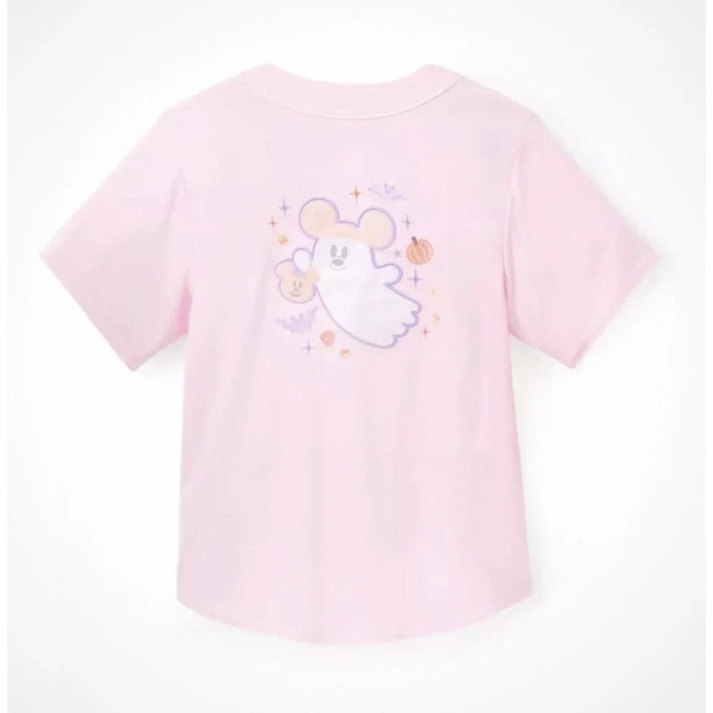 NWT Disney Parks DisneylandMickey Halloween Cutie Ghost Baseball Jersey XL NWT